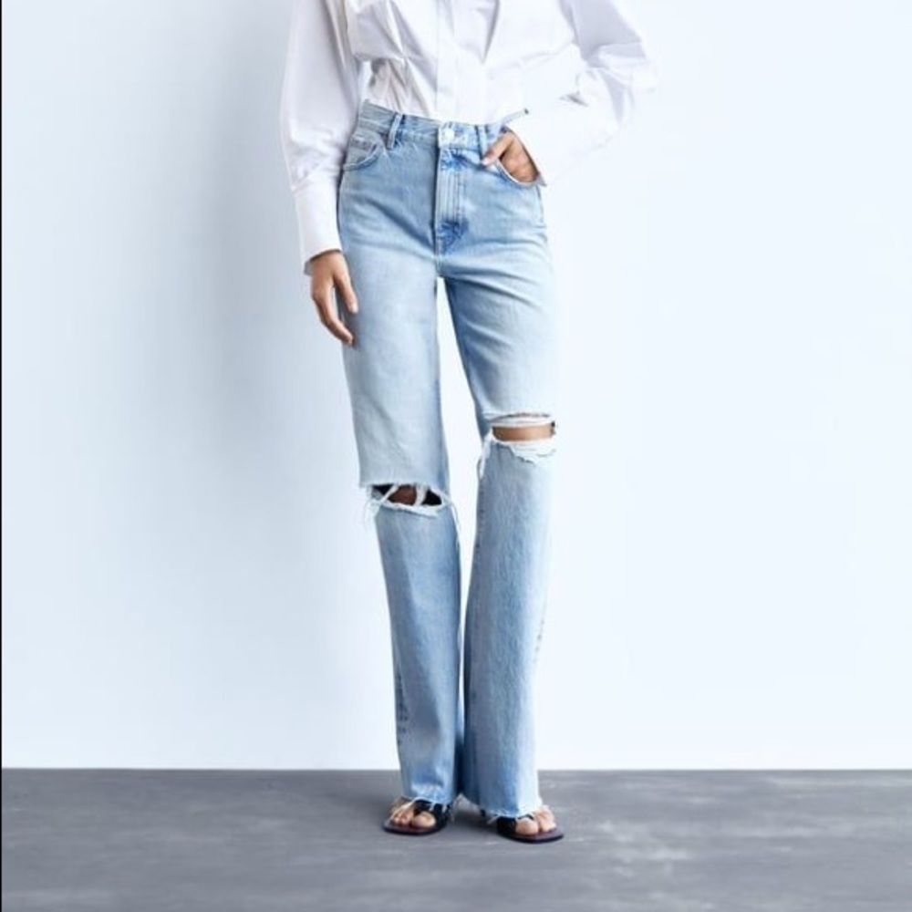 Zara Wide Leg Hi Rise Jeans